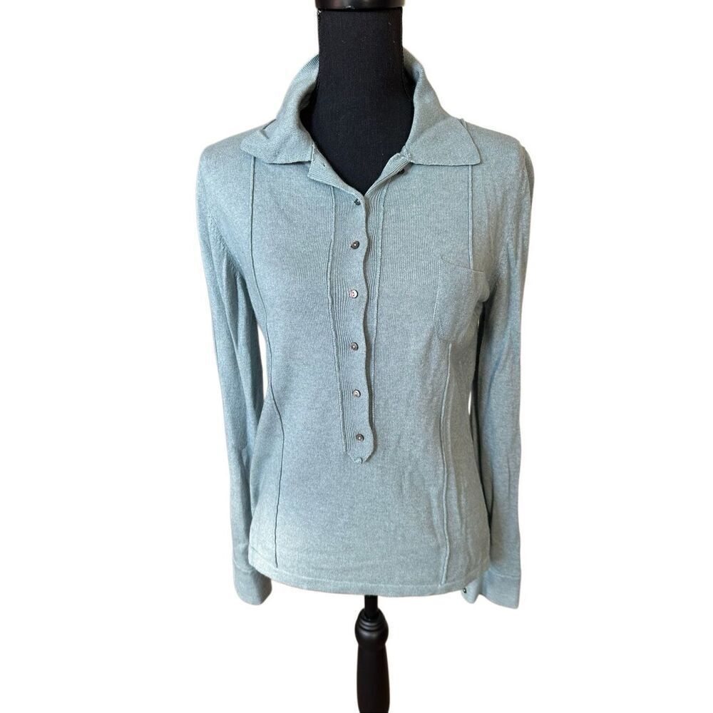 Zanella Silk-Blend Button Up Polo | Sz Medium